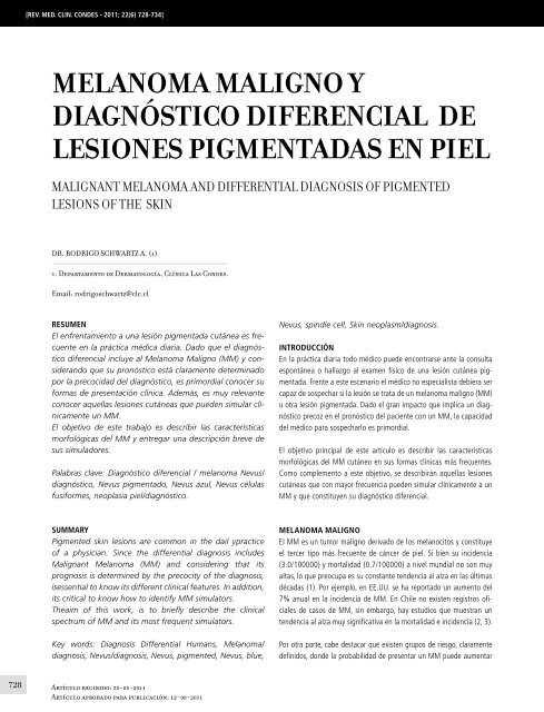 MELAnOMA MALIgnO Y DIAgnÃSTICO DIFEREnCIAL DE ...