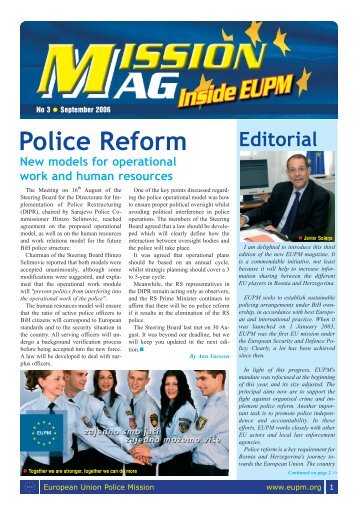 Mission MAG 3.qxp - European Union Police Mission in Bosnia and ...