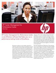 HP Center Management for Performance Center Data ... - Ticomsoft