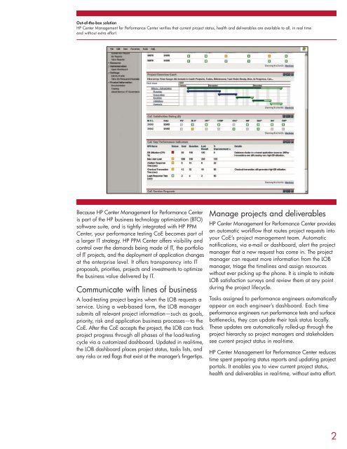 HP Center Management for Performance Center Data ... - Ticomsoft