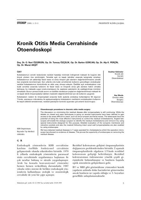 Kronik Otitis Media Cerrahisinde Otoendoskopi