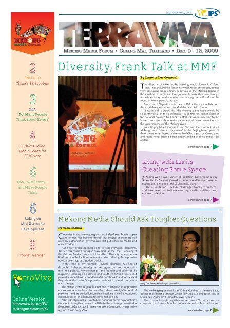 Diversity, Frank Talk at MMF - IPS Inter Press Service