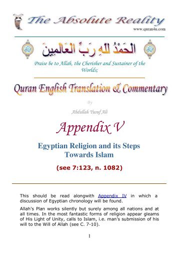 Egyptian Religion and its Steps Towards Islam - Quran Arabic ...