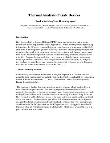 Thermal Analysis of GaN Devices - ARMMS RF & Microwave Society