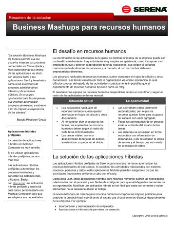 Business Mashups para recursos humanos - Serena Software