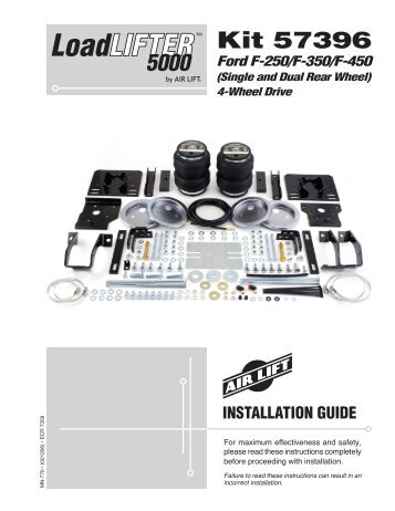 Air Lift 57396 Instructions - SD Truck Springs