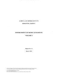 enforcement of money judgments volume 2 - University of Alberta