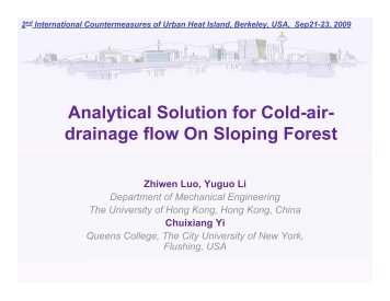 Analytical Solution of Cold-air-drainage Flow Within and Above ...