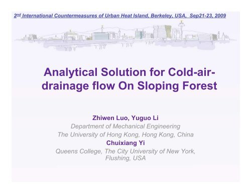 Analytical Solution of Cold-air-drainage Flow Within and Above ...