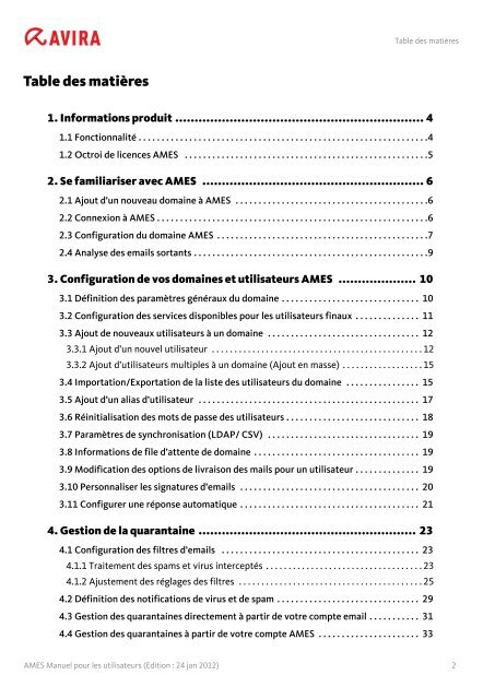 Avira Managed Email Security (AMES)