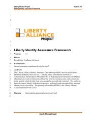 Liberty Identity Assurance Framework - Liberty Alliance