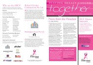 News from the President - Sydney Breast Cancer Foundation