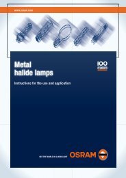Metal halide lamps. Instructions for the use and - Osram