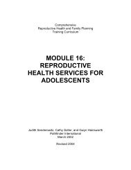 reproductive health services for adolescents - Pathfinder International