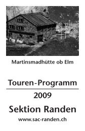 Tourenprogramm 2009 - SAC Sektion Randen