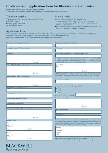 application form (pdf 100k) - Blackwell's UK