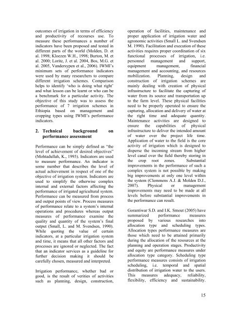 Comparison of irrigation performance based on management and ...