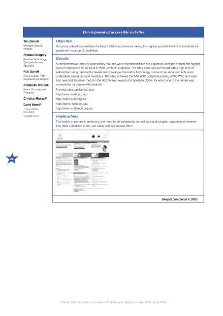 Novita Research Report January 1999 - Novita Children's Services