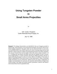 Using Tungsten Powder in Bullets - Corbin Bullet Swaging