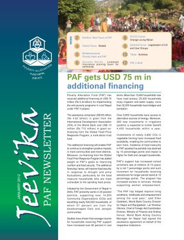 PAF NEWSLETTER - Poverty Alleviation Fund, Nepal
