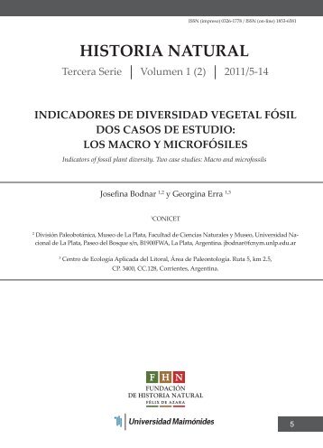 historia natural indicadores de diversidad vegetal fósil dos casos de ...