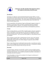 Laboratory Specific Standard Operating Procedures (pdf)