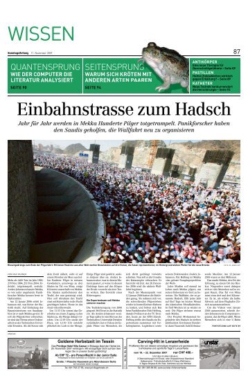 Zeitungsartikel «Einbahnstrasse zum Hadsch - SCNAT