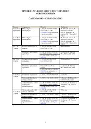 Calendario y horarios de clases (Curso 2012-2013) - ETSI Agronomos