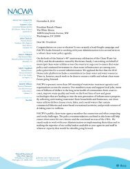 NACWA Letter to President Obama - Water for Jobs