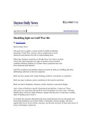 Shedding light on Gulf War ills, By Kevin Lamb, Dayton Daily News