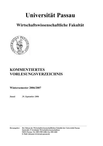 WS 2006-2007 neu - Wirtschaftswissenschaftliche FakultÃƒÂ¤t ...