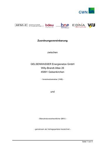 Zuordnungsermächtigung - GELSENWASSER Energienetze GmbH