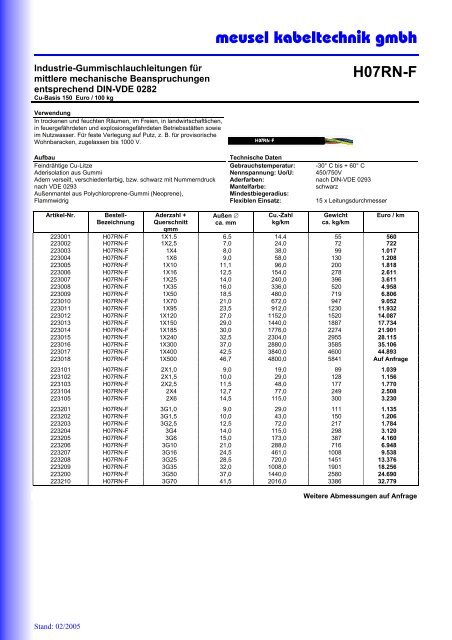 H07RN-F - Meusel Kabeltechnik GmbH