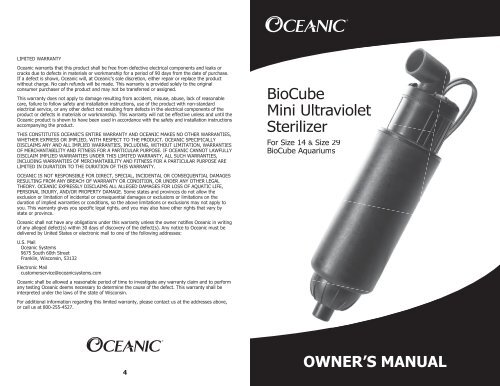 Biocube uv clearance sterilizer