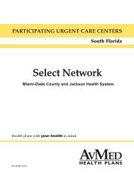 Urgent Care Centers Select - AvMed