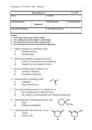 Kurzklausur 4 Schema C 1. Alkene entstehen aus Alkoholen durch ...