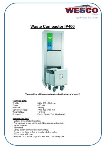 Waste Compactor IP400 - WESCO-Navy