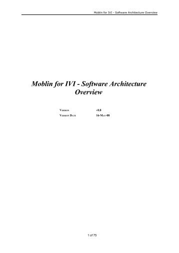 Moblin for IVI - Software Architecture Overview - IMPACT