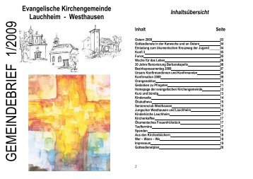 Gemeindebrief 1/2009 - Evangelische Kirchengemeinde Lauchheim ...