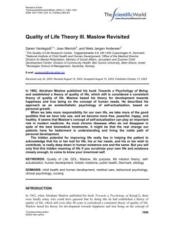 QOL_theory_III_(Maslow revisited...