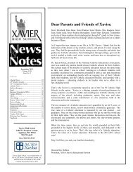 Dear Parents and Friends of Xavier - Xavier High School - Aces ...