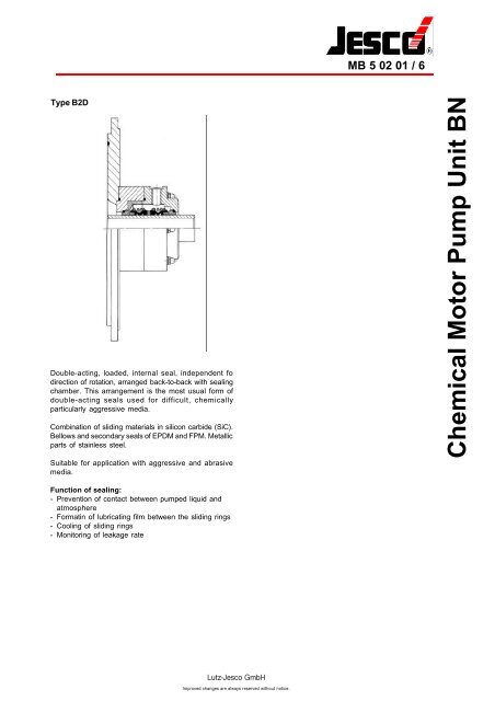 Chemical Motor Pump Unit BN - Lutz-Jesco Gmbh