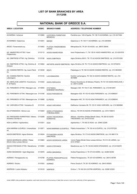 National Bank Of Greece S A