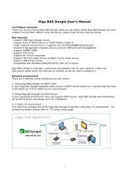 Giga NAS Dongle User's Manual - Lindy