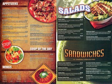 American Roadhouse Grill Menu Click here to open larger size