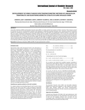 development of simultaneous spectrophotometric method of ...