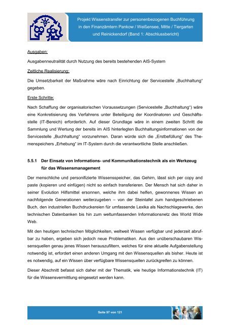 Projekt „Wissenstransfer zur personenbezogenen Buchführung in ...