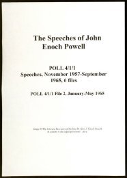 The Speeches of John Enoch Powell POLL 4/1/1 Speeches ...