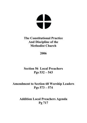 The Constitutional Practice And Discipline of the Methodist Church ...
