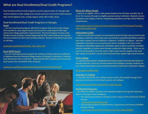 Dual Enrollment brochure - Chattahoochee Technical College